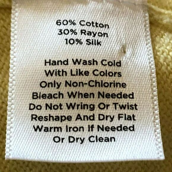 Talbots Argyle Cardigan Sweater Medium, Yellow/Gray Pattern - Picture 7 of 7